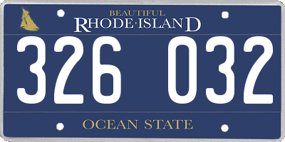 RI license plate 326032