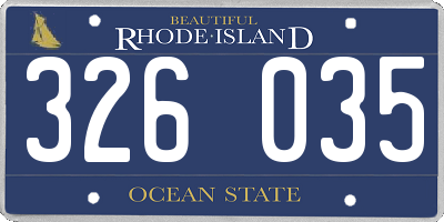 RI license plate 326035