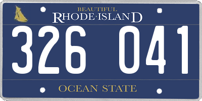 RI license plate 326041