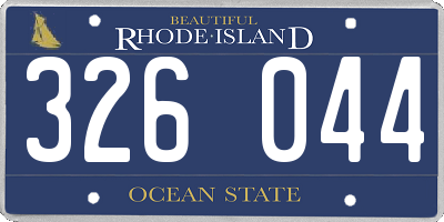 RI license plate 326044