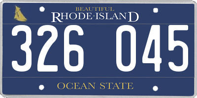 RI license plate 326045