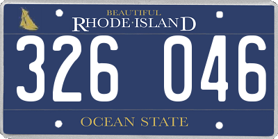 RI license plate 326046