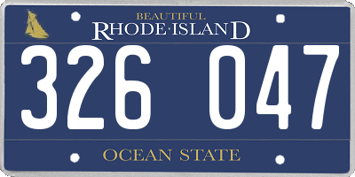 RI license plate 326047