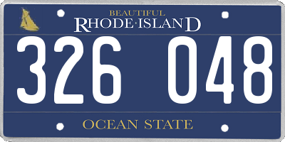 RI license plate 326048