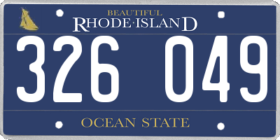 RI license plate 326049