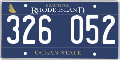 RI license plate 326052