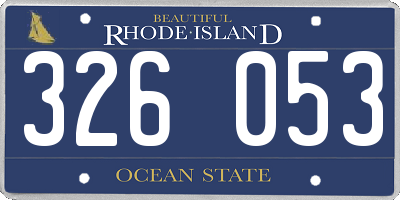 RI license plate 326053