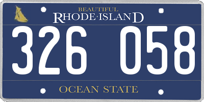 RI license plate 326058