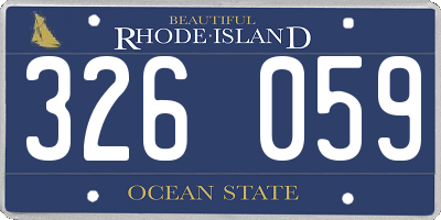 RI license plate 326059