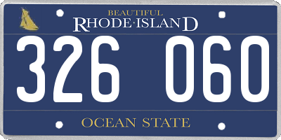 RI license plate 326060