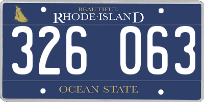 RI license plate 326063