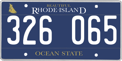 RI license plate 326065
