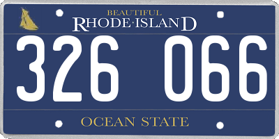 RI license plate 326066