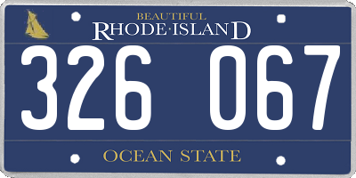 RI license plate 326067