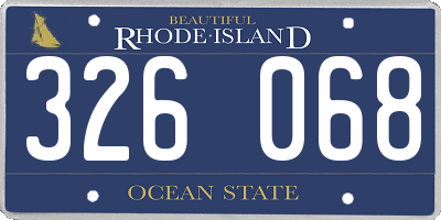 RI license plate 326068