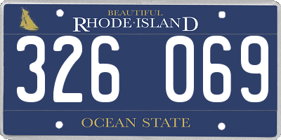 RI license plate 326069