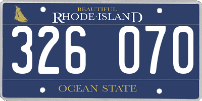 RI license plate 326070