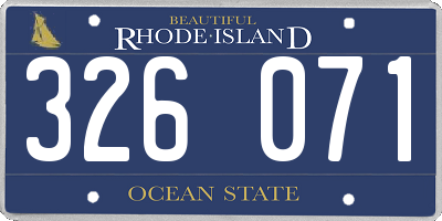 RI license plate 326071