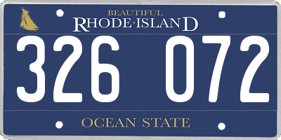 RI license plate 326072