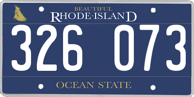 RI license plate 326073