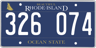 RI license plate 326074