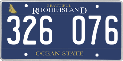RI license plate 326076
