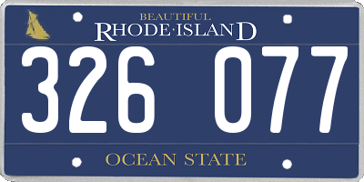 RI license plate 326077
