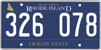RI license plate 326078