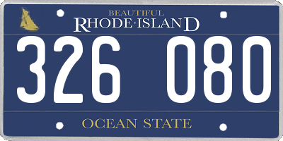 RI license plate 326080