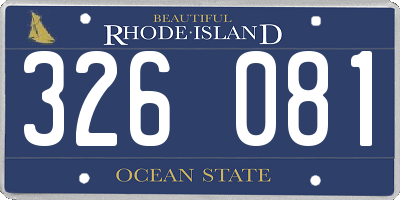 RI license plate 326081