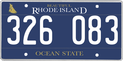 RI license plate 326083