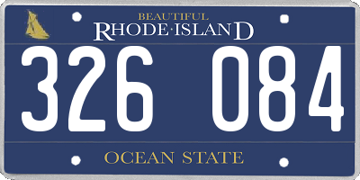 RI license plate 326084