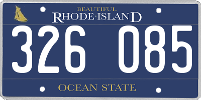RI license plate 326085