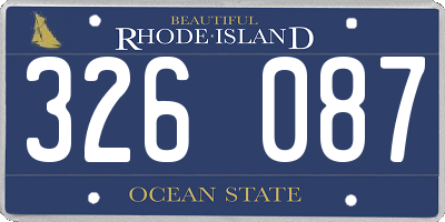 RI license plate 326087