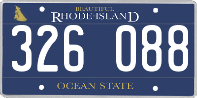 RI license plate 326088