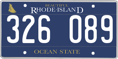 RI license plate 326089