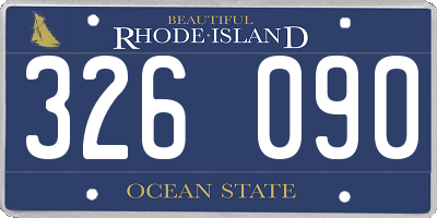 RI license plate 326090