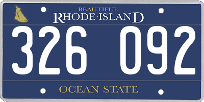 RI license plate 326092