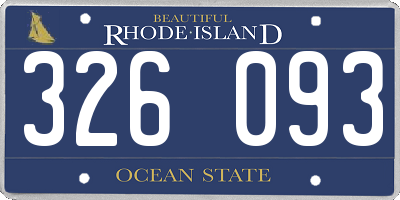 RI license plate 326093