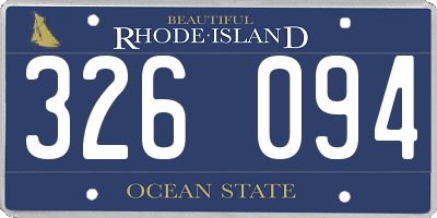 RI license plate 326094