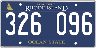 RI license plate 326096