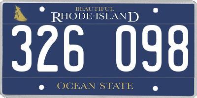 RI license plate 326098