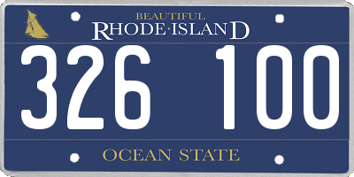 RI license plate 326100