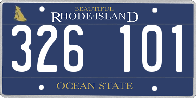 RI license plate 326101