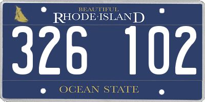RI license plate 326102