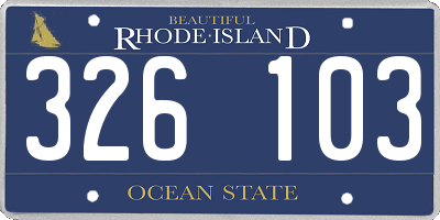RI license plate 326103