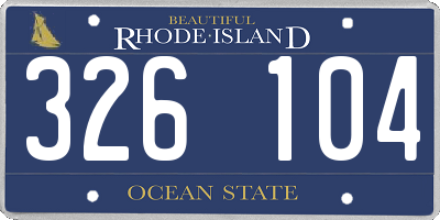 RI license plate 326104