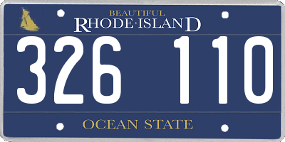 RI license plate 326110