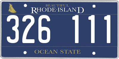RI license plate 326111