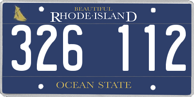 RI license plate 326112